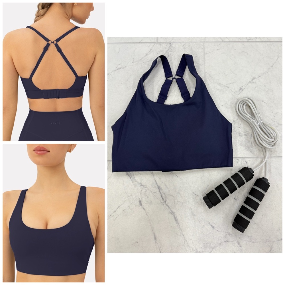 (NJ7N) PAVOI Active Performance High Impact Bra In NAVY